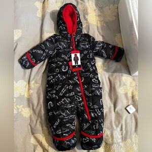 Spyder Infant Boys/girls 1 Piece Hood Snowsuit Bodysuit 9-12 Month Black Red